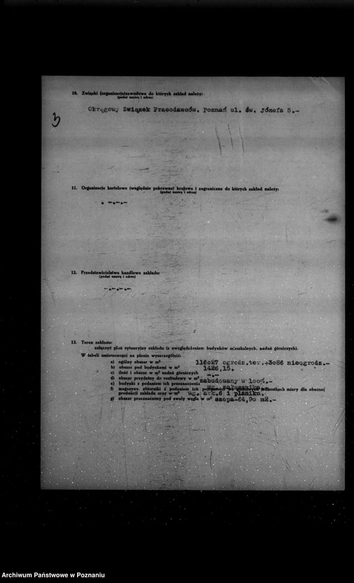 Obraz 6 z jednostki "Kwestionariusz Zakładu impregnacyjnego związku koksowni Spółka z o. o. w Katowicach Wronki powiat szamotulski"