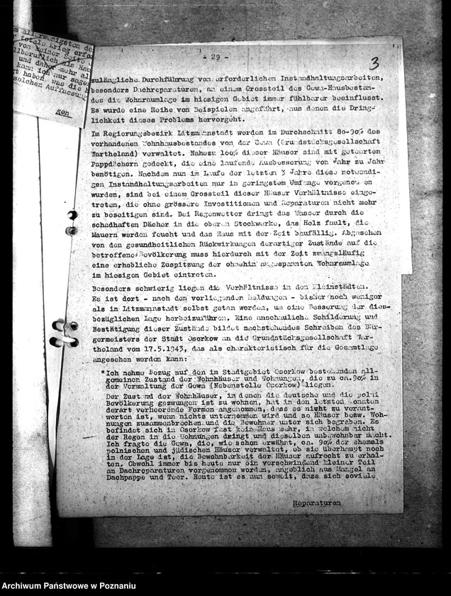 Obraz 7 z jednostki "Lageberichte über Wohnungs - und Siedlungswesen"