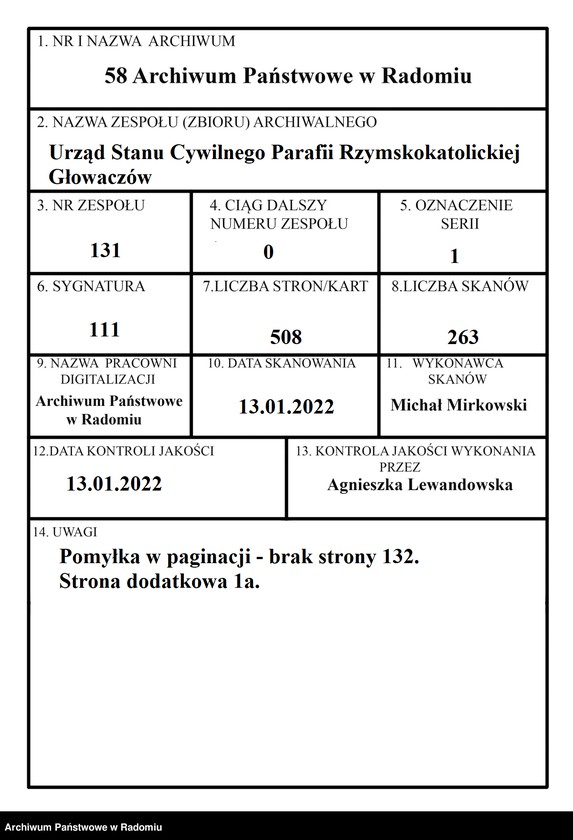 image.from.unit.number "Urząd Stanu Cywilnego w Głowaczowie Akta urodzeń, małżeństw, zgonów 1919 rok"
