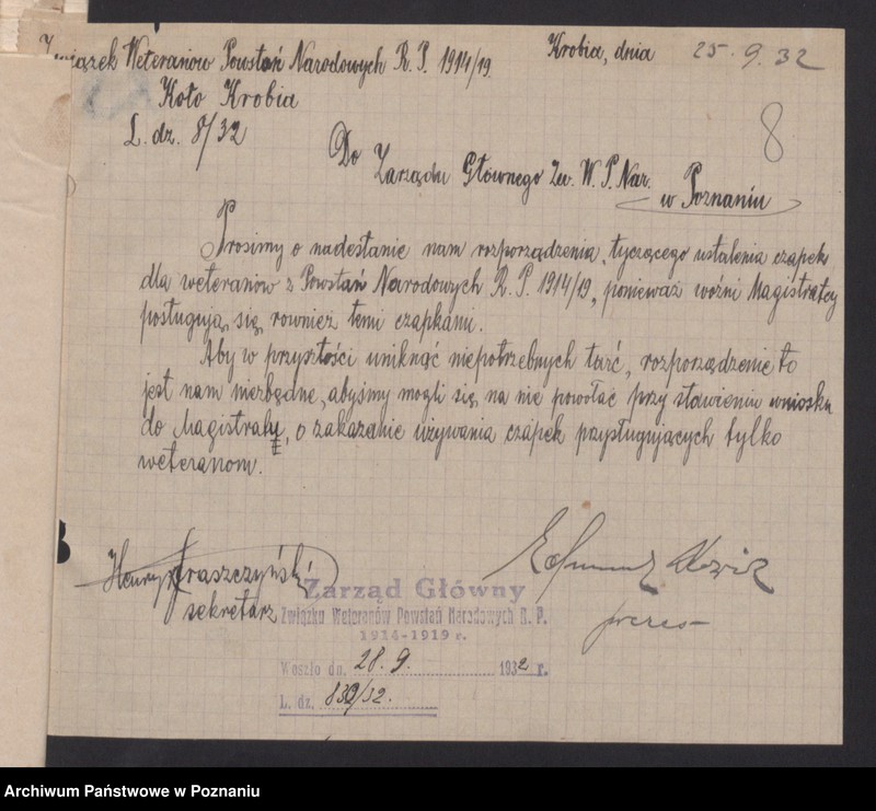 Obraz 12 z jednostki "Akta Koła Obrońców Lwowa i Małopolski Wsch. w Poznaniu."