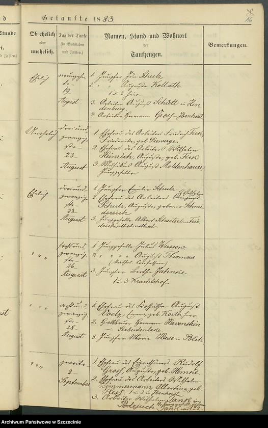 image.from.unit.number "Kirchenbuch. Lübzin (Lubczyna, now.)."