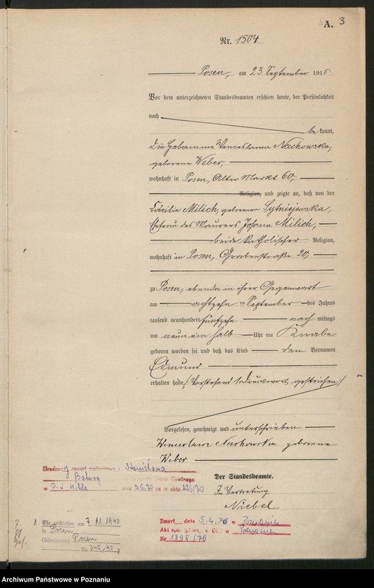 Obraz 5 z jednostki "Księga miejscowa urodzeń tom IV[Rejestr główny urodzeń]"