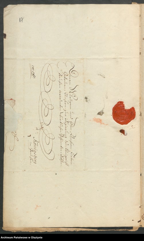 image.from.unit.number "In S. [Sachen] der verwittibten Lieutenantin Sophia Elisabeth von Campier. Den Verkauff ihrer 10 Adelichen Huben in Dietrichsdorff [Wietrzychowo] an den Christoph von Naguschewski"