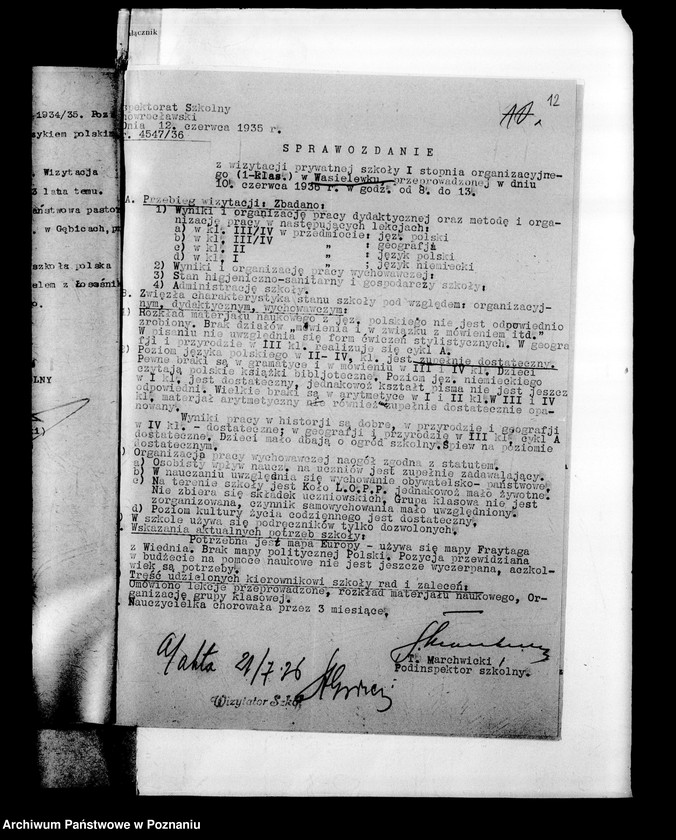 Obraz 16 z jednostki "Prywatna Szkoła Powszechna z niemieckim językiem nauczania Wasielewko powiat Mogilno"