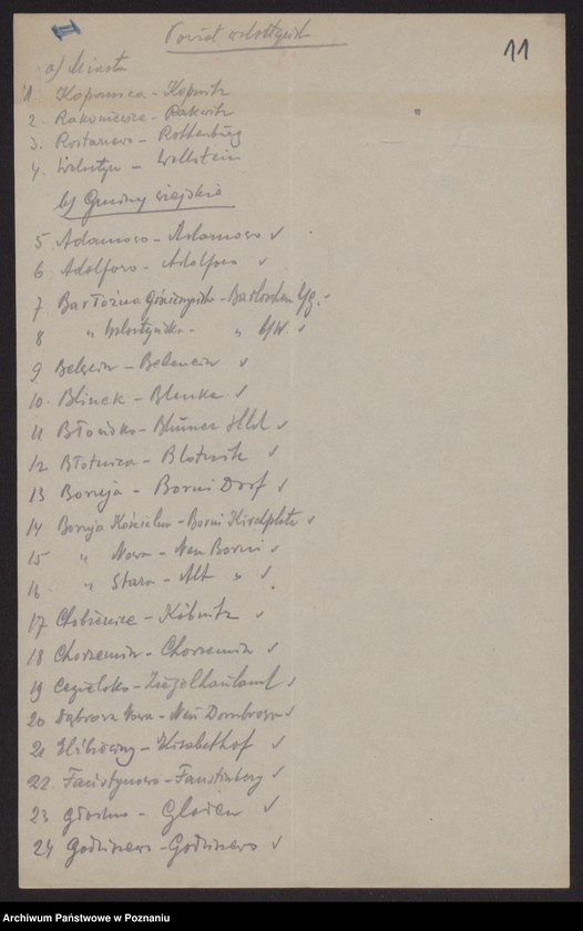 Obraz 13 z jednostki "[Przywracanie polskich nazw na terenie powiatu wolsztyńskiego]"