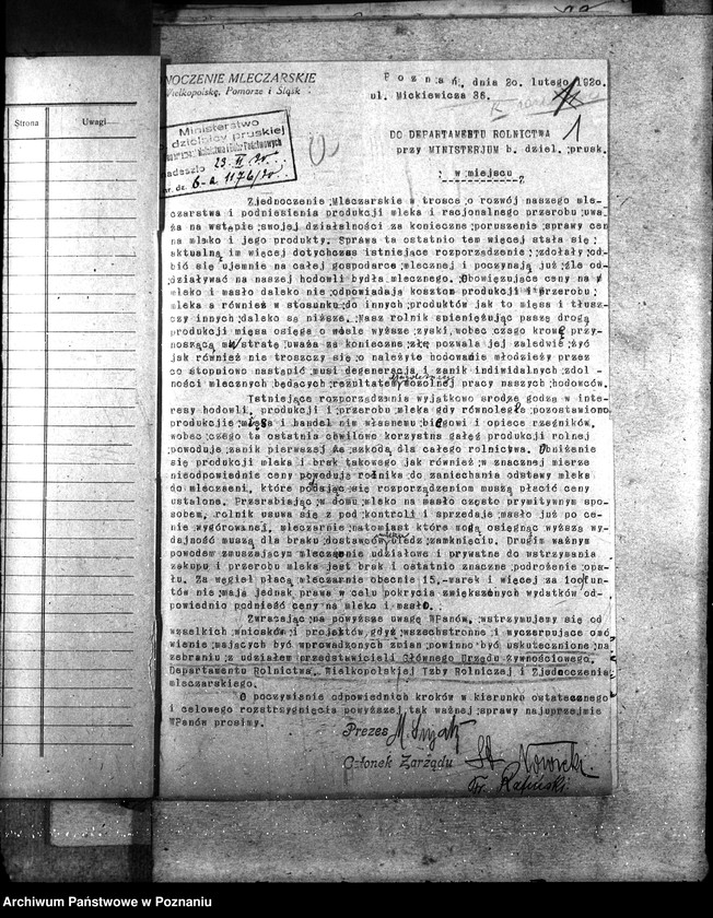 Obraz 5 z jednostki "Sprawy ogólno - administracyjne Mleczarstwo"