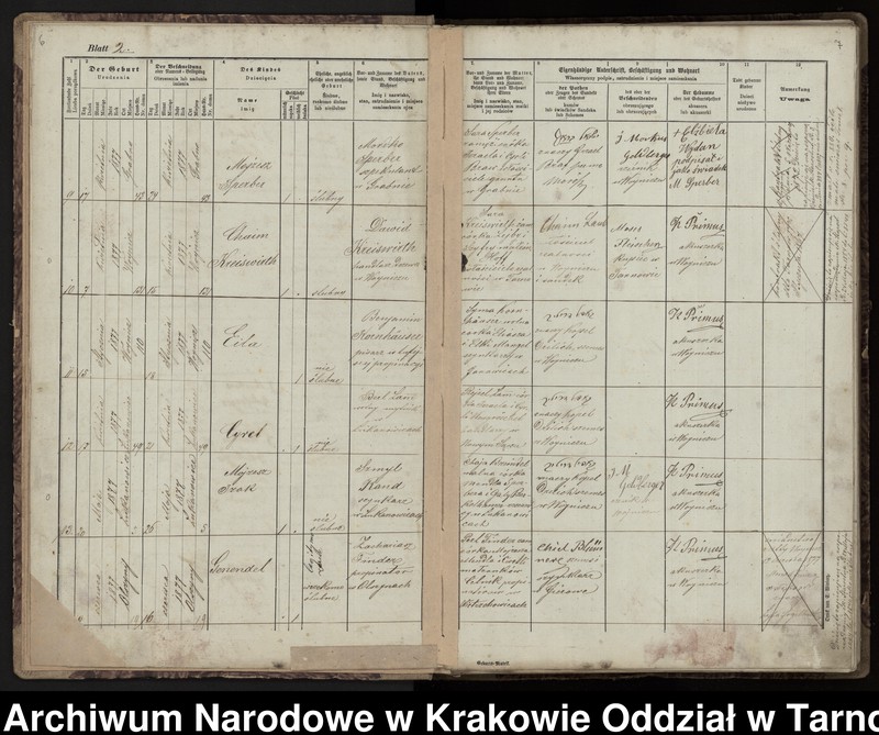 Obraz z zespołu "Akta stanu cywilnego Izraelickiego Okręgu Metrykalnego w Wojniczu"