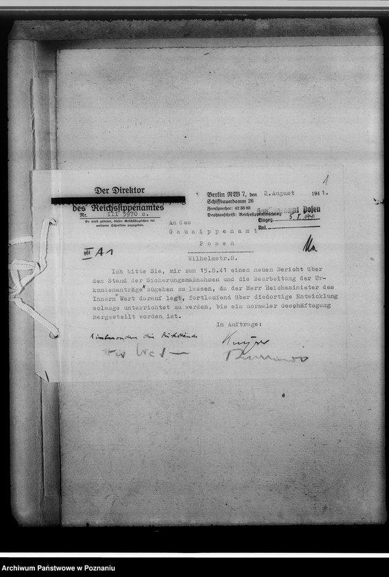 Obraz 5 z jednostki "Sicherung und Verwahrung des Schriftgutes"