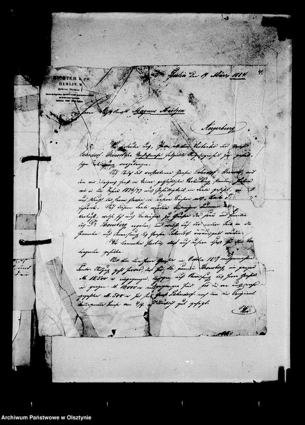image.from.unit.number "/Geschäftsbriefverkehr des Justizrats Magnus Meitzen u. a. Rechtsänwalte u. Notare mit dem gräfl. Sekretär C. Schmidt u. dem Grafen/"