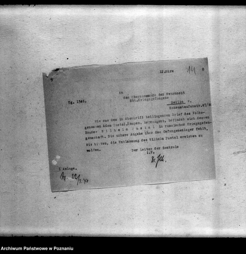 Obraz 18 z jednostki "Korespondencja w sprawie miejscowych Niemców, którzy zginęli w 1939 roku"