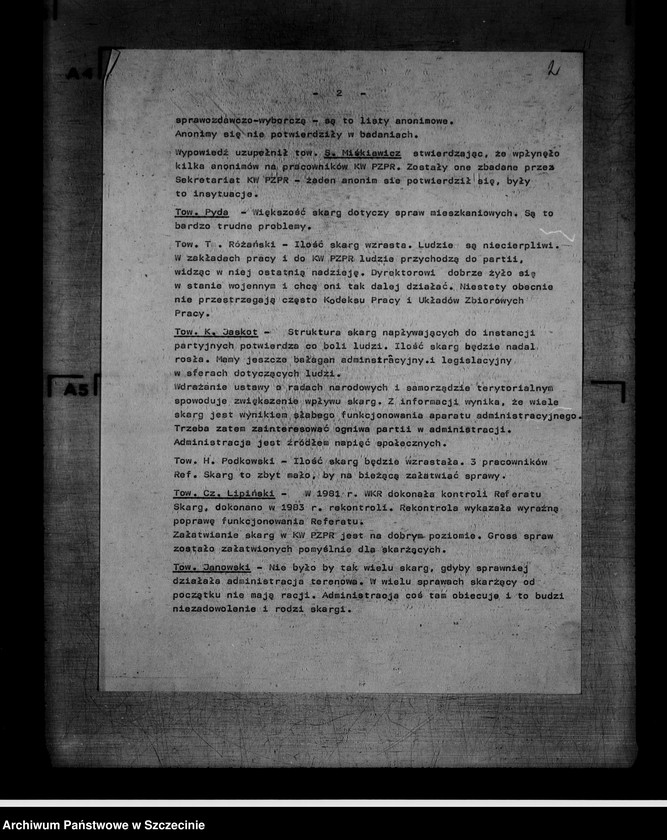 image.from.unit.number "Protokoły posiedzeń Egzekutywy Komitetu Wojewódzkiego Polskiej Zjednoczonej Partii Robotniczej: 14, 22 marca; 5, 12, 18 kwietnia 1984 r."