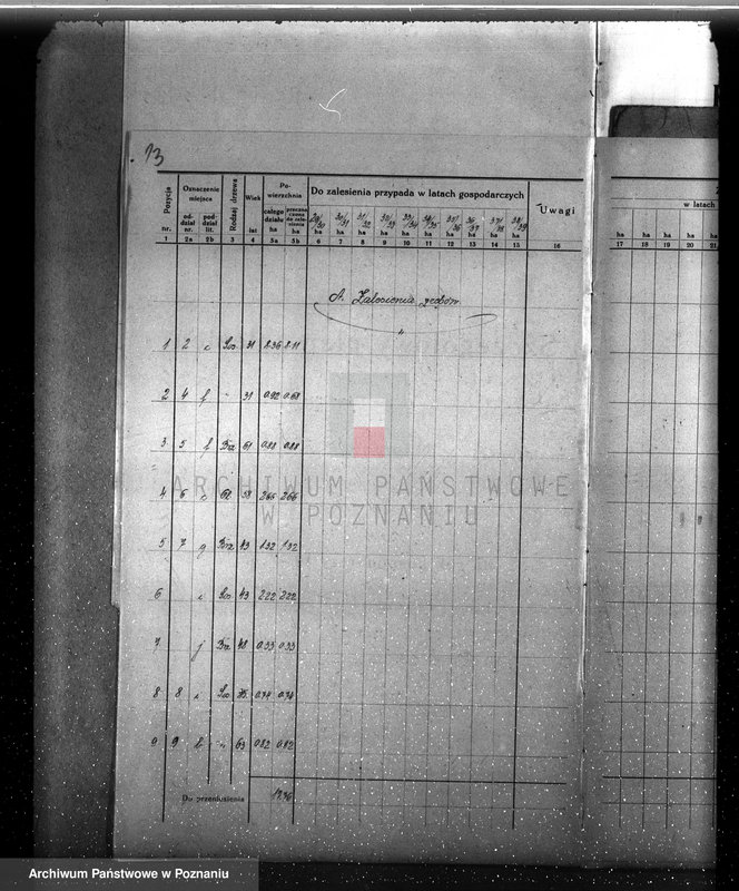 image.from.unit.number "Plan urządzenia gospodarstwa leśnego dla lasu majętności Myszkowo powiat szamotulski 1929-1939"
