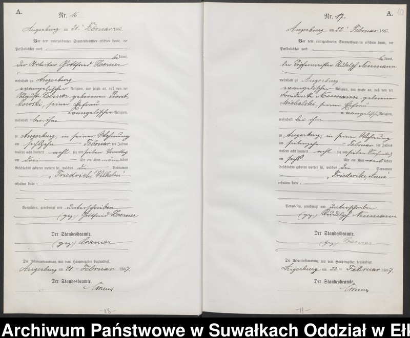 image.from.unit.number "Geburts-Neben-Register des Preussischen Standes-Amtes der Stadt Angerburg Kreis Angerburg"