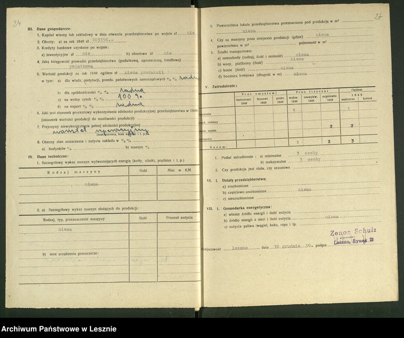 Obraz 19 z jednostki "[Rzemiosło - arkusze ewidencyjne]"