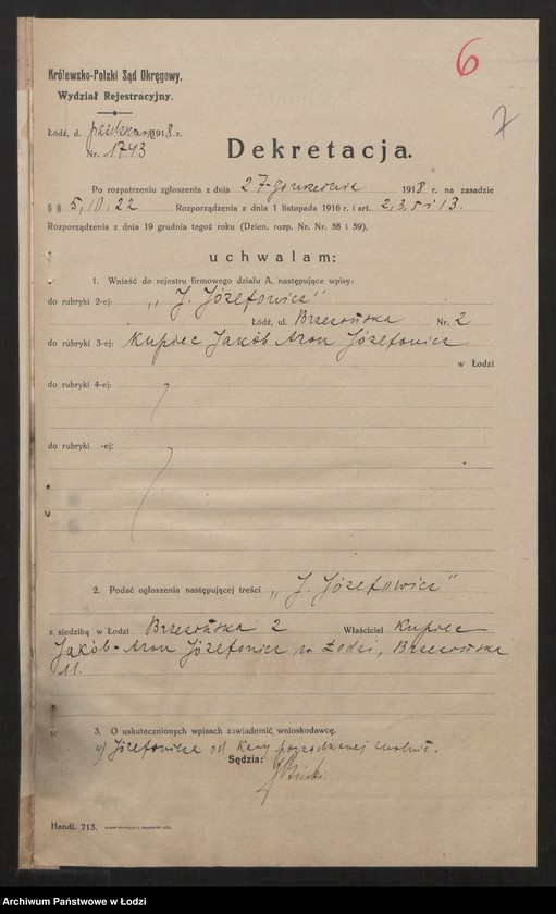 Obraz 9 z jednostki "Jakób Aron Józefowicz- sklep owocowy"