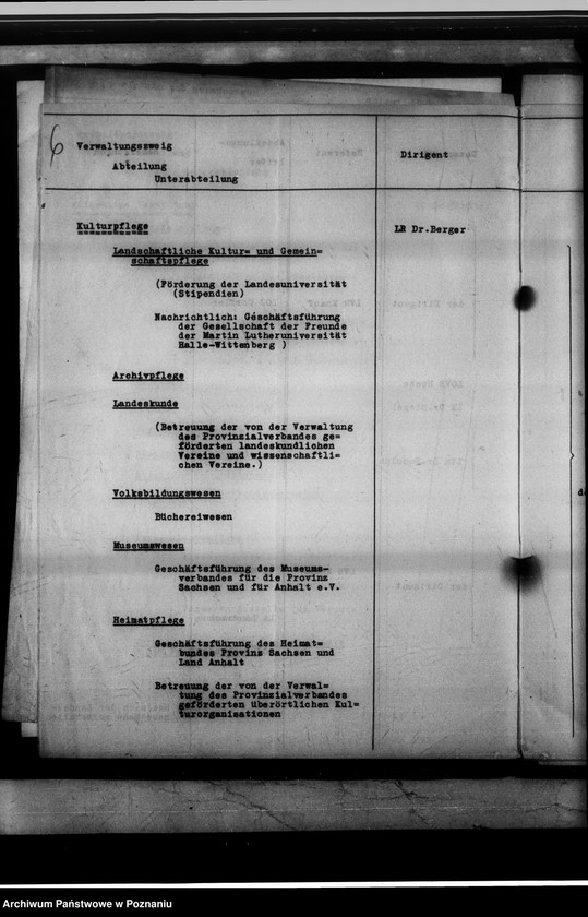 Obraz 10 z jednostki "[Schemat organizacyjny Wydziału III oraz Provinzialverwaltung w Saksonii]."