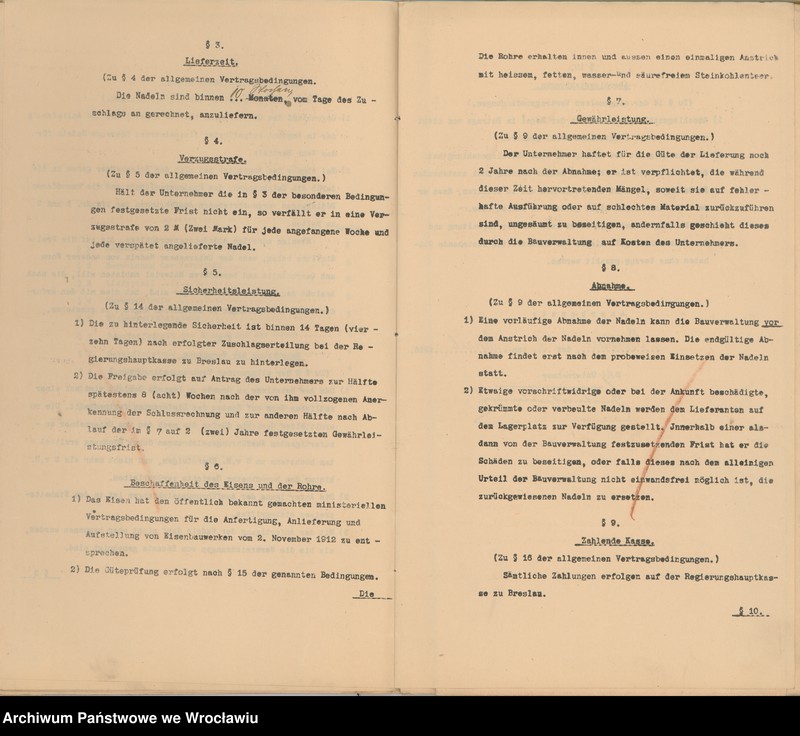 image.from.unit.number "Besondere Bedingungen für die Herstellung und Lieferung von Rohren aus Flusseisen f2r die Nadeln des Wehres Bartheln"