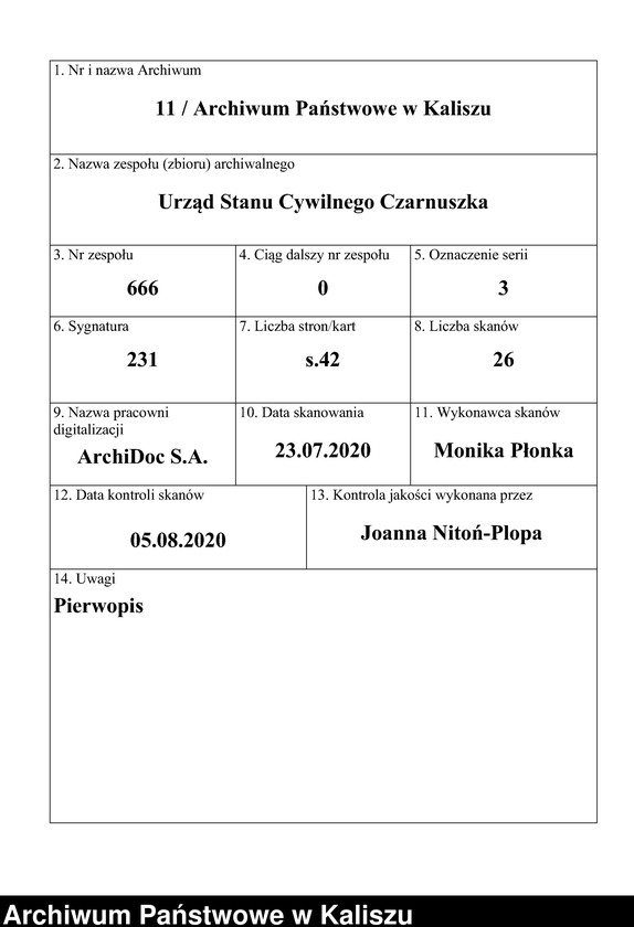 Obraz 1 z jednostki "[Księga zgonów]"
