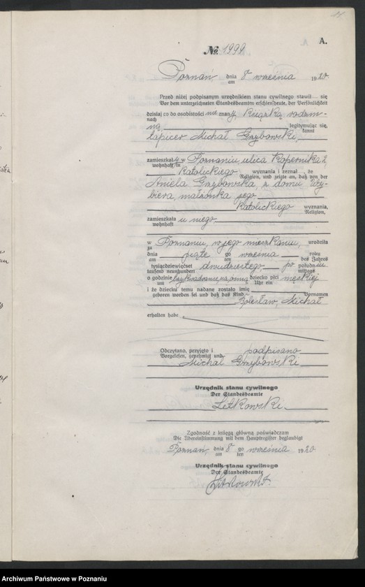 Obraz 13 z jednostki "Księga urodzeń odpis tom VI [Rejestr poboczny urodzeń]"