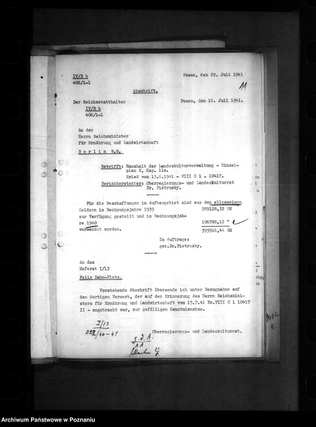 Obraz 15 z jednostki "Landeskulturverwaltung (Siedlung und Umlegung)"