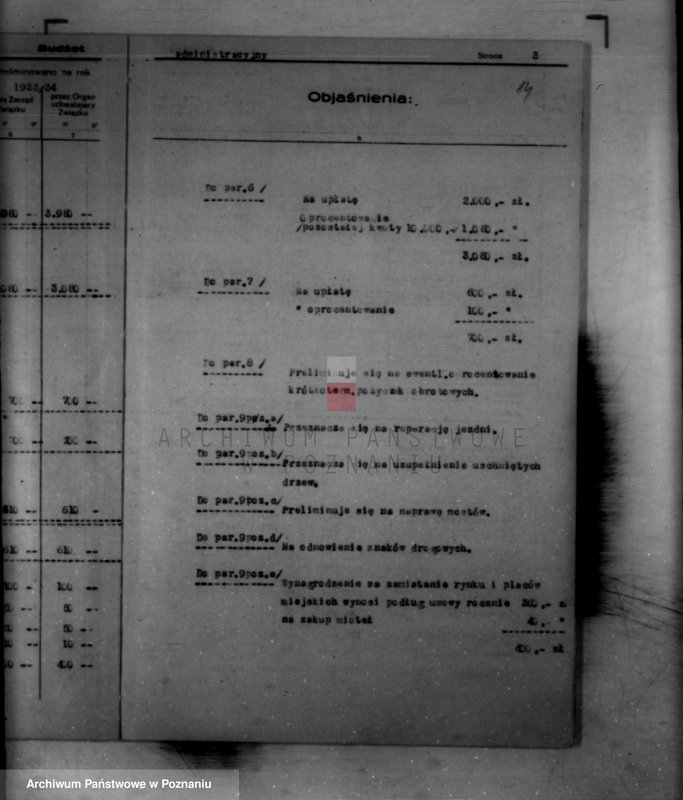 Obraz 18 z jednostki "/Sprawy budżetowe miasta Mikstatu/"