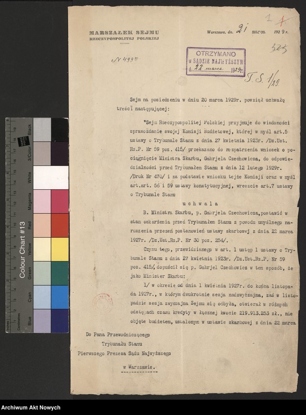 image.from.unit.number "Akta Trybunału Stanu. Akta b. Ministra Skarbu Gabriela Czechowicza."