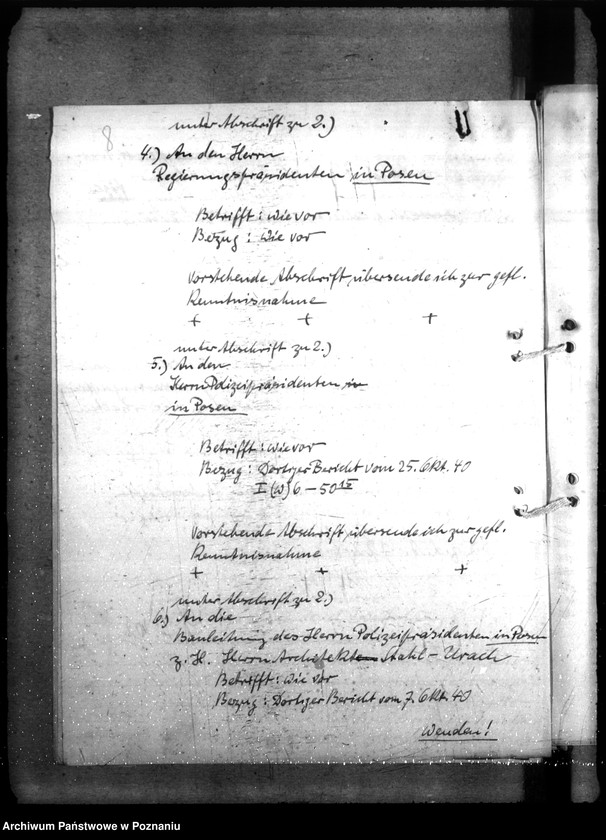 Obraz 12 z jednostki "Einrichtung von Wohlfahrtsräumen bei der staatlichen Polizeiverwaltung in Posen"