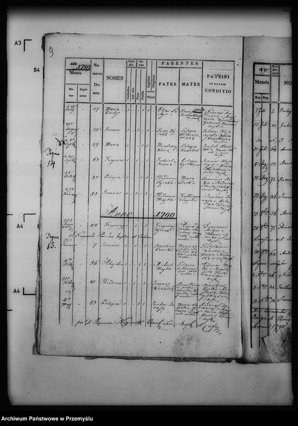 Obraz 13 z jednostki "[Kopie ksiąg metrykalnych parafii Grab z filiami Ożenna, Wyszowatka (dekanat Dukla)]"