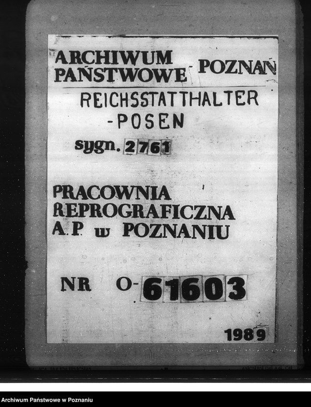 Obraz 1 z jednostki "Zarządzenia i sprawozdania w sprawie wykorzystania kredytów na umocnienie niemczyzny nad granicami państwa"