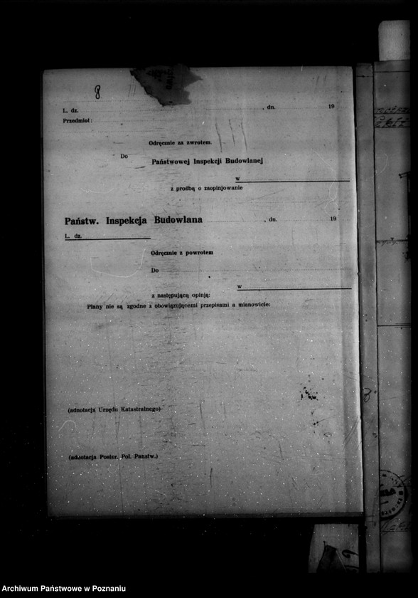 Obraz 12 z jednostki "Zatwierdzenie projektu zakładu przemysłowego /urządzenia kotłowni przy tartaku nr 489/ Fr. Koperskiego w Nekli powiat średzki/"