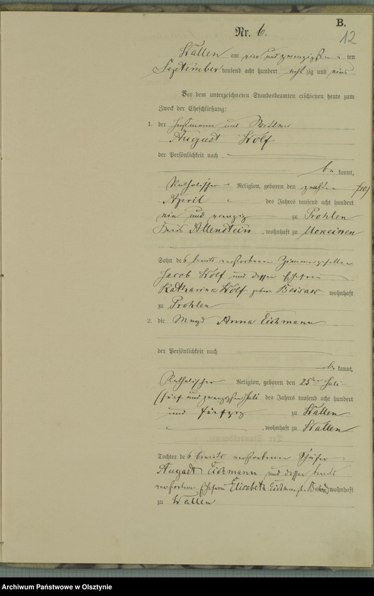 image.from.unit.number "Heiraths-Haupt-Register Nr 1 - 11"