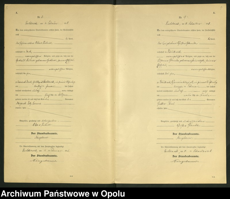 Obraz 7 z jednostki "Geburts-Register (Neben-Register) Standesamt Roschkowitz 1911 No.1 bis 49"