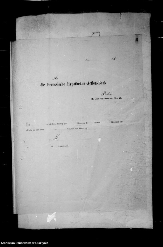 image.from.unit.number "/Akten betr. Geldgeschäfte der Lehndorff mit der Preuss. Hypotheken- Aktien- Bank, Berlin/"