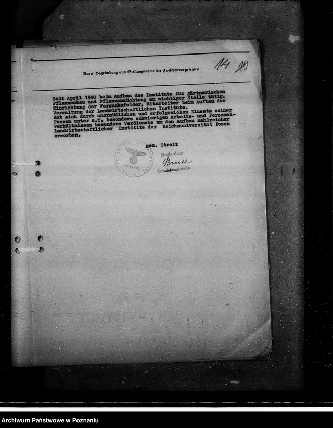 Obraz 19 z jednostki "Kriegsverdienstrauszeichnungen. Vorschläge der Reichsuniversität Posen"