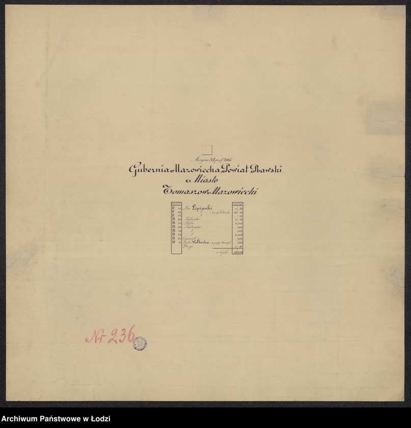 Obraz 16 z jednostki "Pierworys pomiaru territorium Miasta Tomaszowa Mazowieckiego z przyległymi gruntami i lasami do dóbr Tomaszowa należącymi ..."