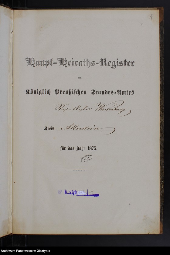 image.from.unit.number "Haupt-Heiraths-Register /wpisów nie było/"