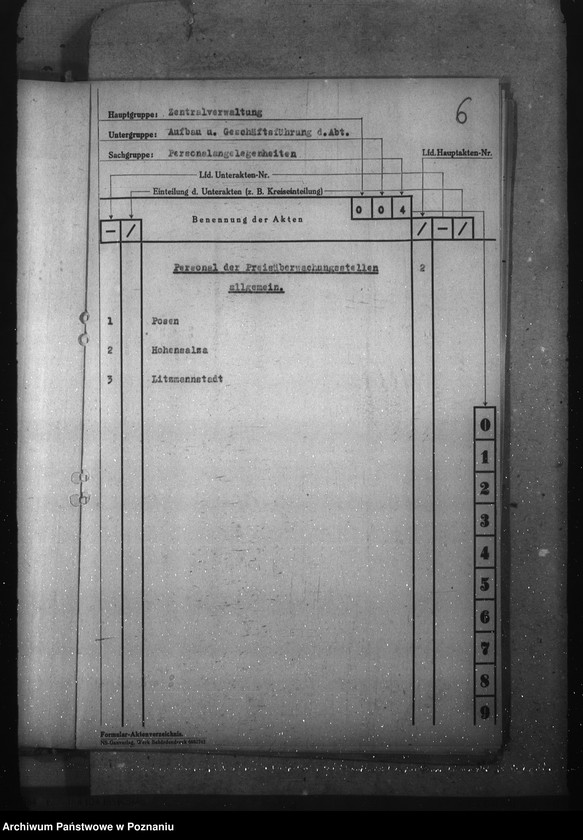 Obraz 10 z jednostki "Aktenplan der - Preisbildungsstelle"