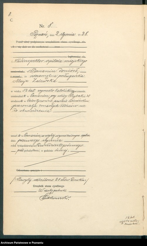 Obraz 10 z jednostki "Księga miejscowa zgonów tom I [Rejestr główny zgonów]"