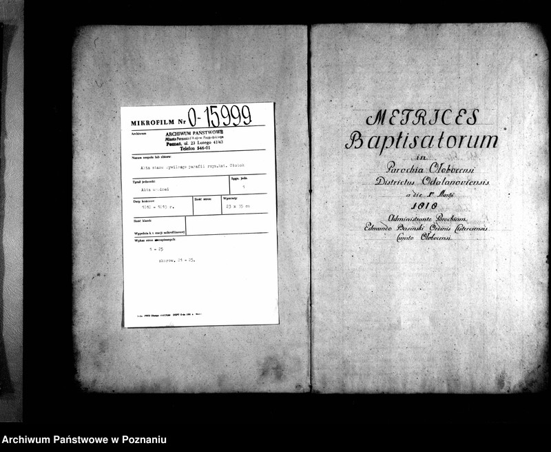 image.from.team "Akta stanu cywilnego Parafii Rzymskokatolickiej Ołobok (pow. ostrowski)"