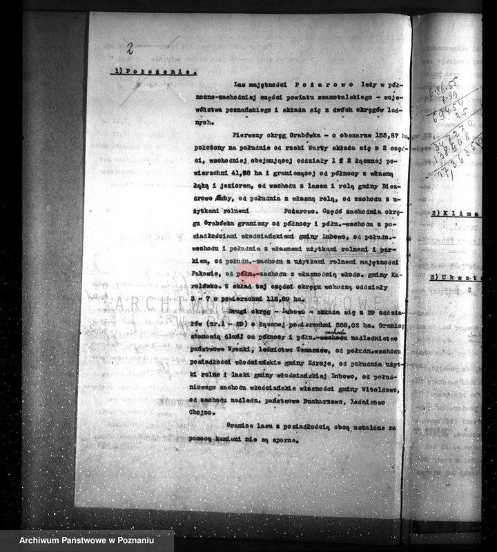 image.from.unit.number "Plan urządzenia gospodarstwa leśnego dla lasu majętności Pożarowo powiat szamotulski 1932-1942"