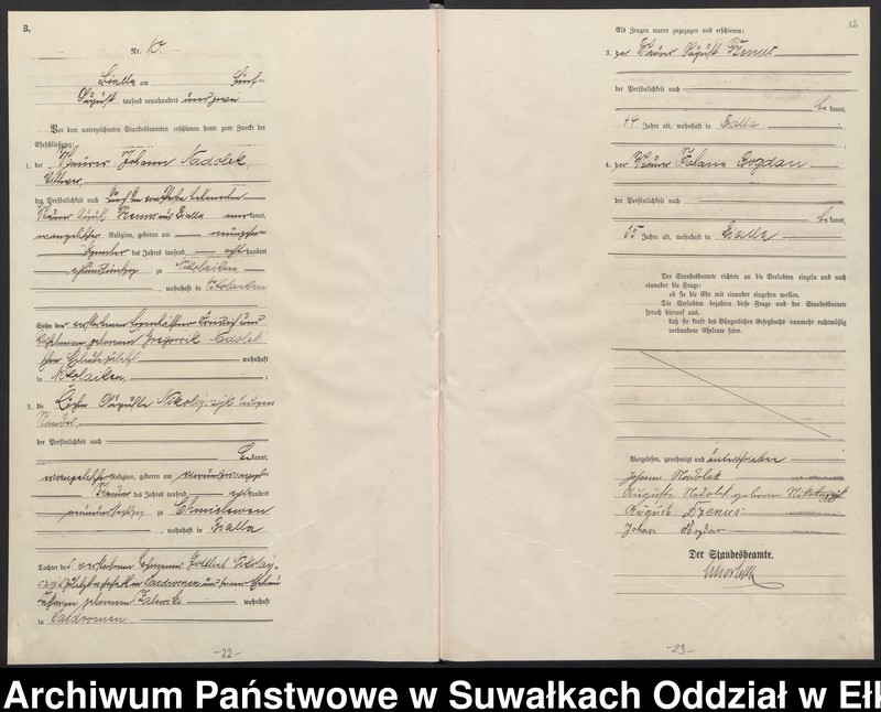image.from.unit.number "Heiraths-Haupt-Register des Königlichen Preussischen Standes-Amtes Bialla Kreis Johannisburg"