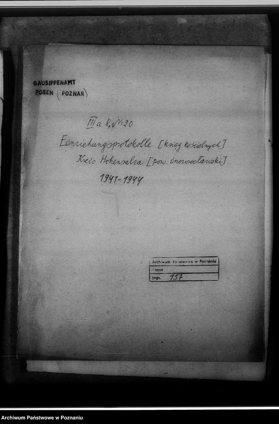 Obraz 4 z jednostki "Einziehungsprotokolle [ksiąg kościelnych] Kreis Hohensalza [powiat inowrocławski]"