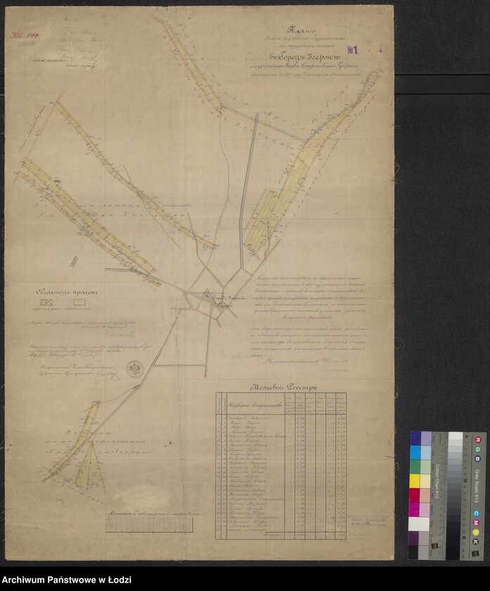 Obraz 1 z jednostki "Plan zemel´ razdannych bezzemel´nym iz poduchovnago iměnìja v Gorod Zgež Lodzinskago Uězda Petrokovskoj Gubernìi"