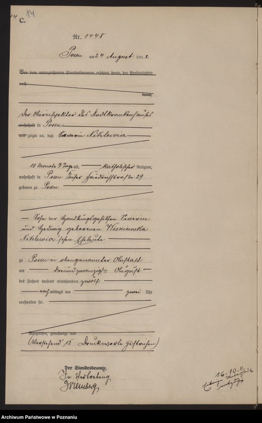 Obraz 16 z jednostki "Księga miejscowa zgonów tom IV [Rejestr główny zgonów]"