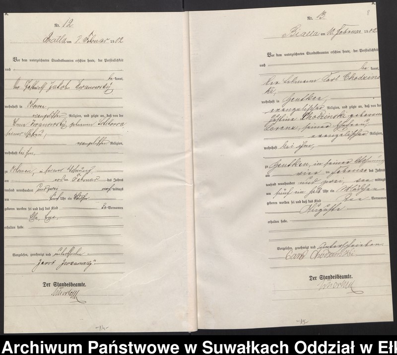 image.from.unit.number "Geburts-Haupt-Register des Königlichen Preussischen Standes-Amtes Bialla Kreis Johannisburg"