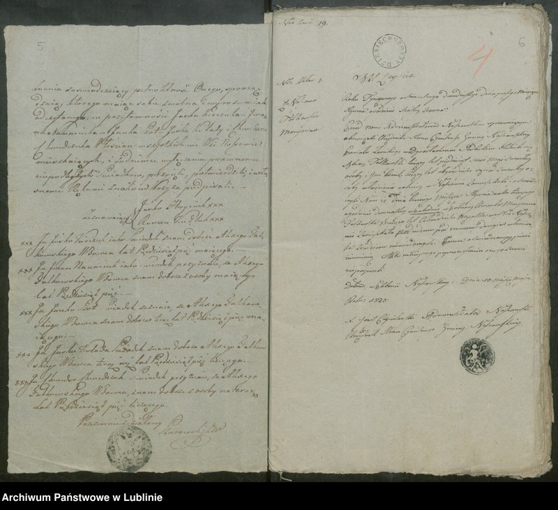 image.from.unit.number "Alegaty do ksiąg urodzeń, zapowiedzi, małżeństw i zgonów z lat 1819 - 1821"