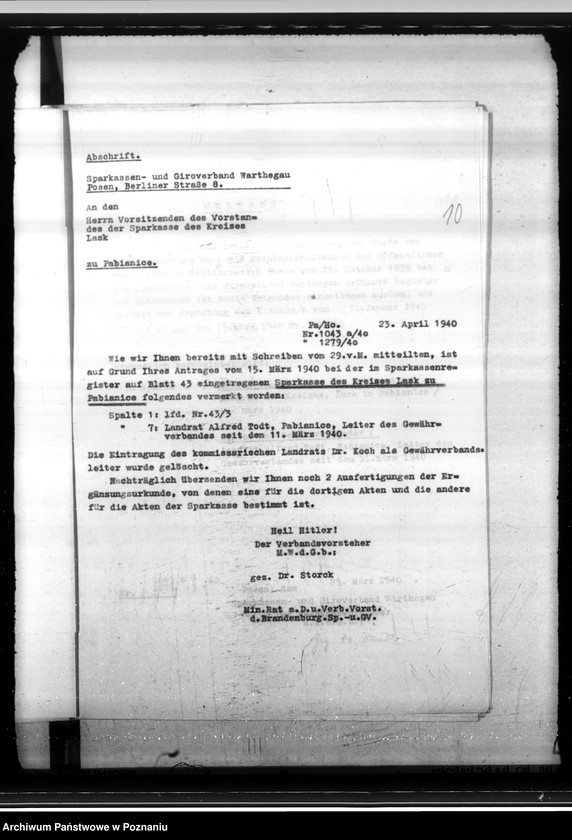 Obraz 15 z jednostki "Sparkassen und Giroverband Wartheland"