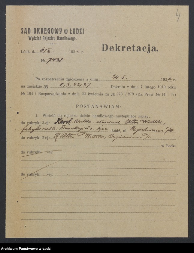 Obraz 6 z jednostki "Otton Wuttke – fabryka mebli"