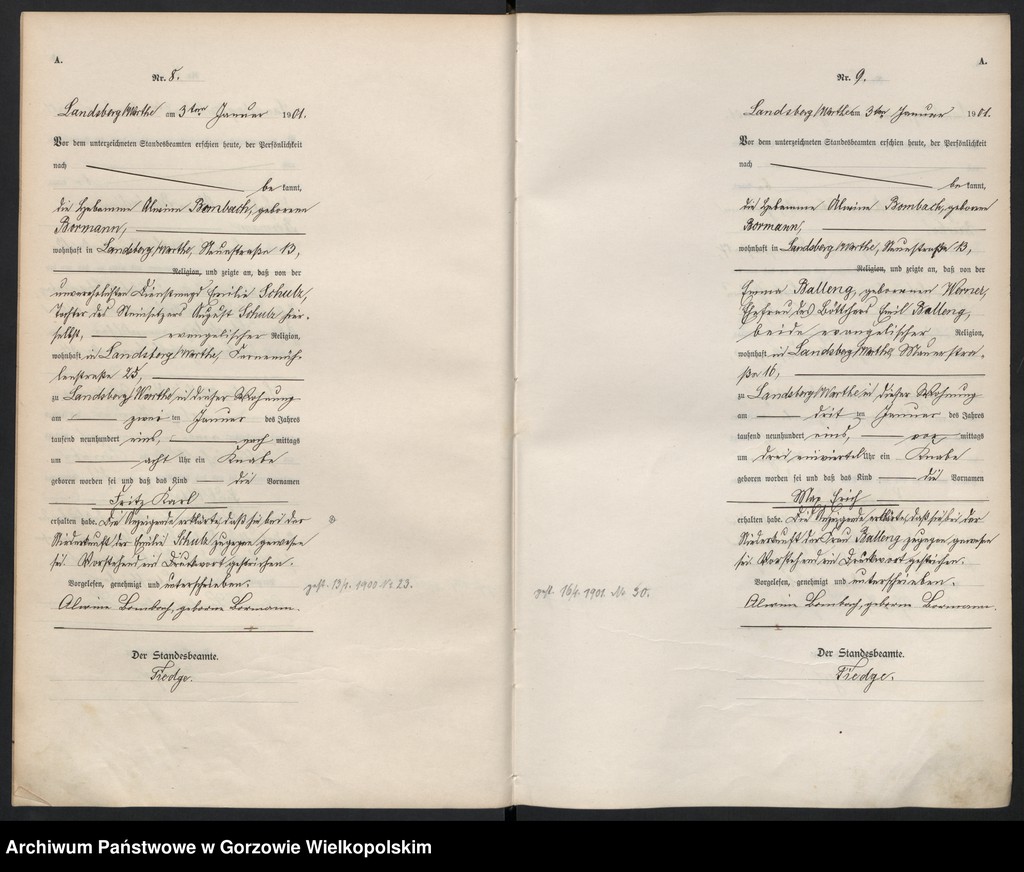 Obraz 7 z jednostki "Geburts Register"