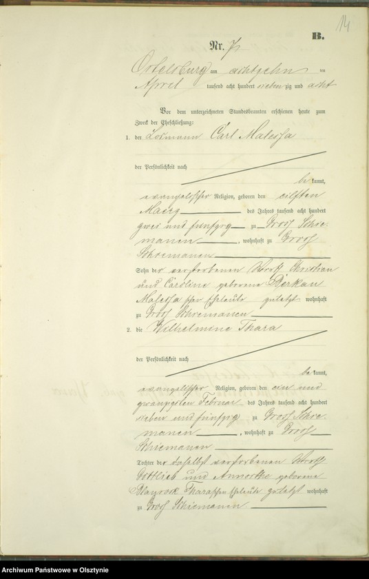 image.from.unit.number "Heiraths-Haupt Register Nr 1 - 21"